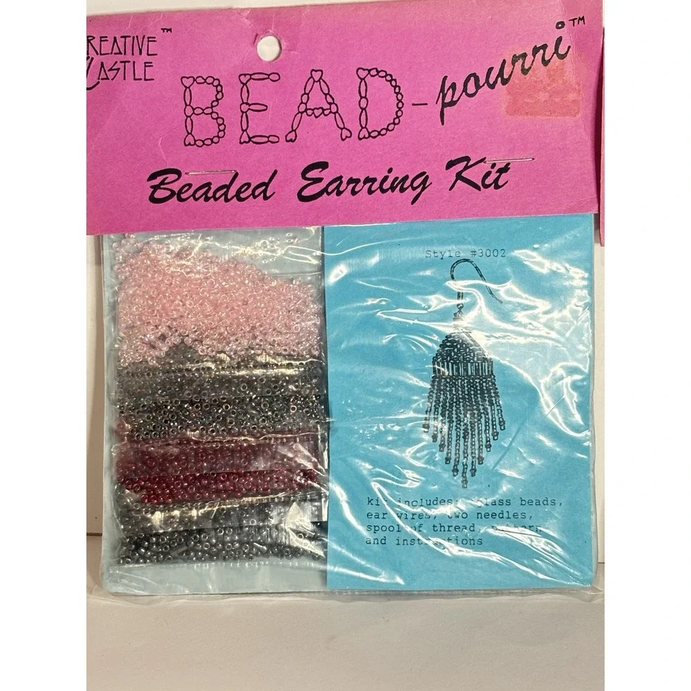 Vintage Earring Making Kits Creative Castle Bead-pourri Beaded Sealed Lot Of  3